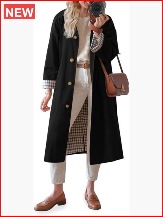 Jackets & Blazers - Long Trench Coat Single Breasted Oversized Windproof Overcoat